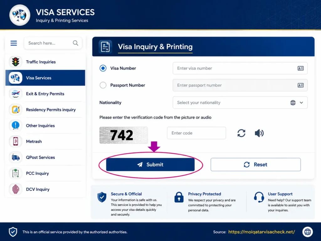 qatar visa status online